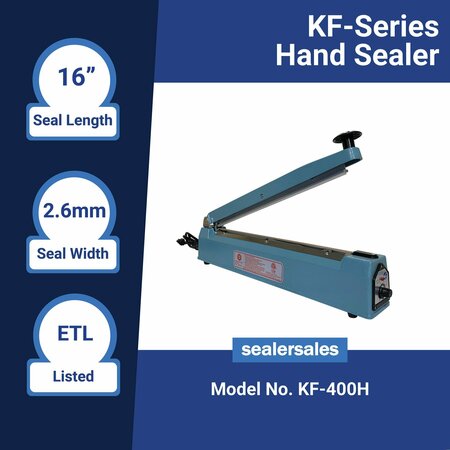Sealer Sales 16" KF-Series Hand Sealer w/ 2.6mm Seal Width KF-400H
